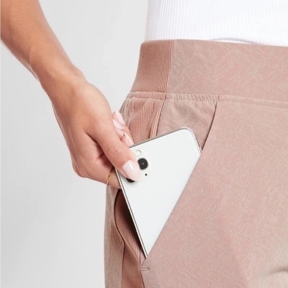 Athleta Brooklyn Textured Ankle Pant Grain Camo Pink Blush Sz 24 Women's - Picture 12 of 13